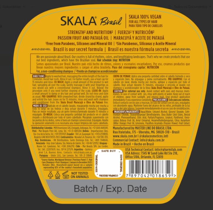 Skala Mais Cachos 2-in-1 Cream with pataua oil emphasis on plant-based nourishment