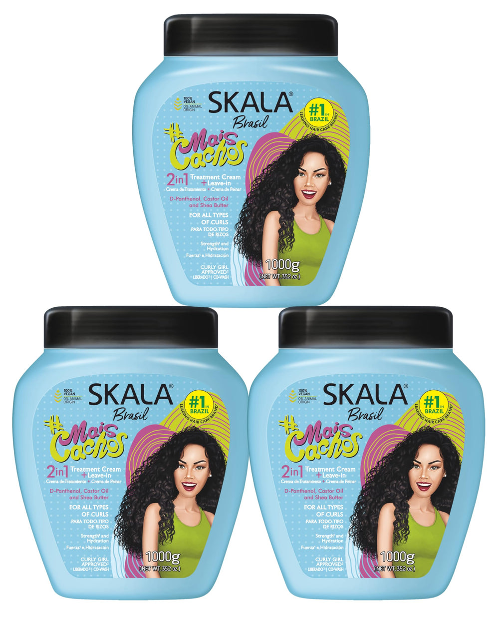 SKALA Mais Cachos Hydrates bottle front for curl hydration and frizz control