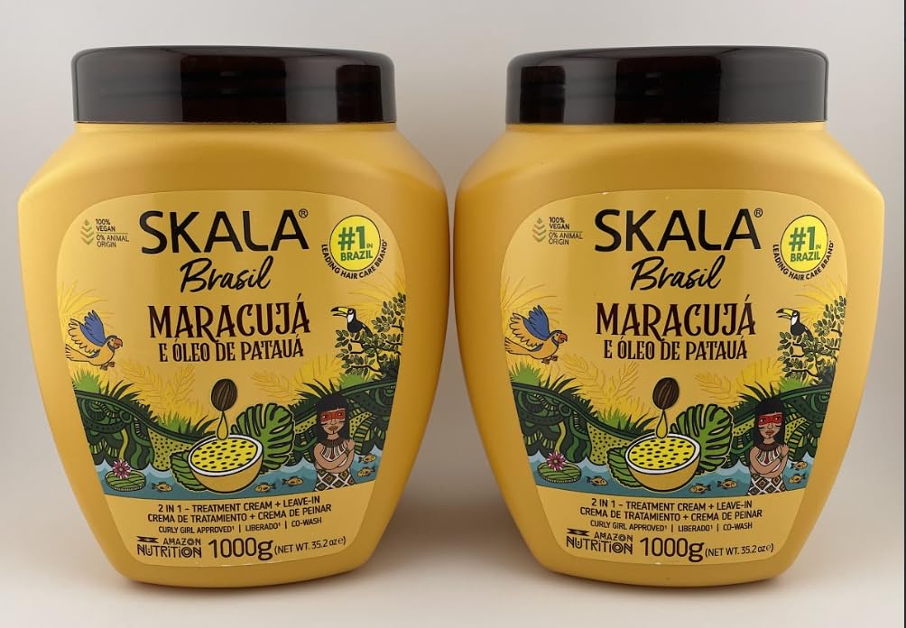 SKALA Maracuja packaging reveals two 1000g jars for long-lasting curl hydration.