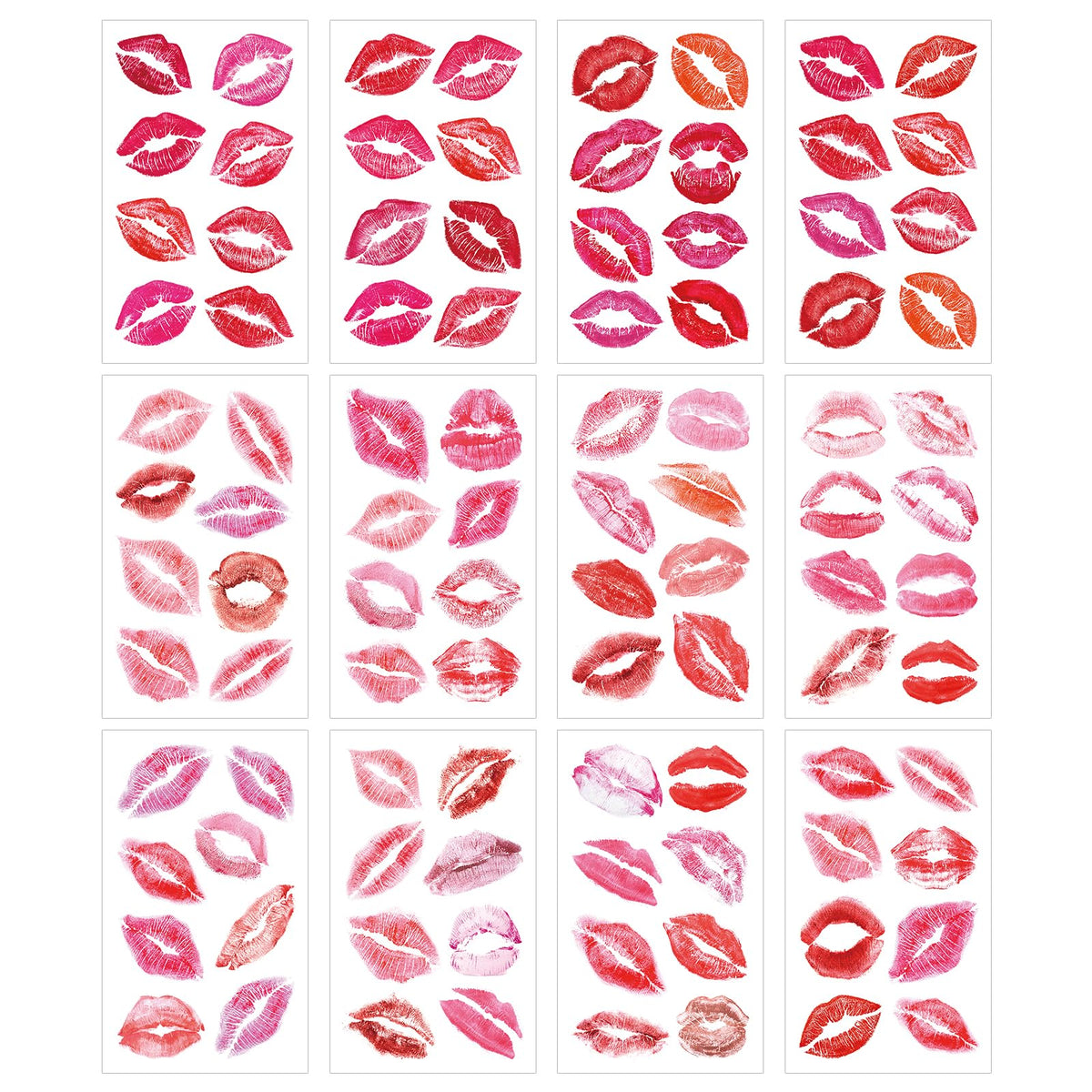 Skedimu Valentines lip tattoos pack front, ideal party favor for kids and teens.