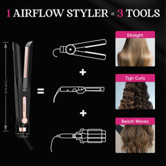SKIMI Airflow Styler floating titanium plates glide smoothly, snag-free styling