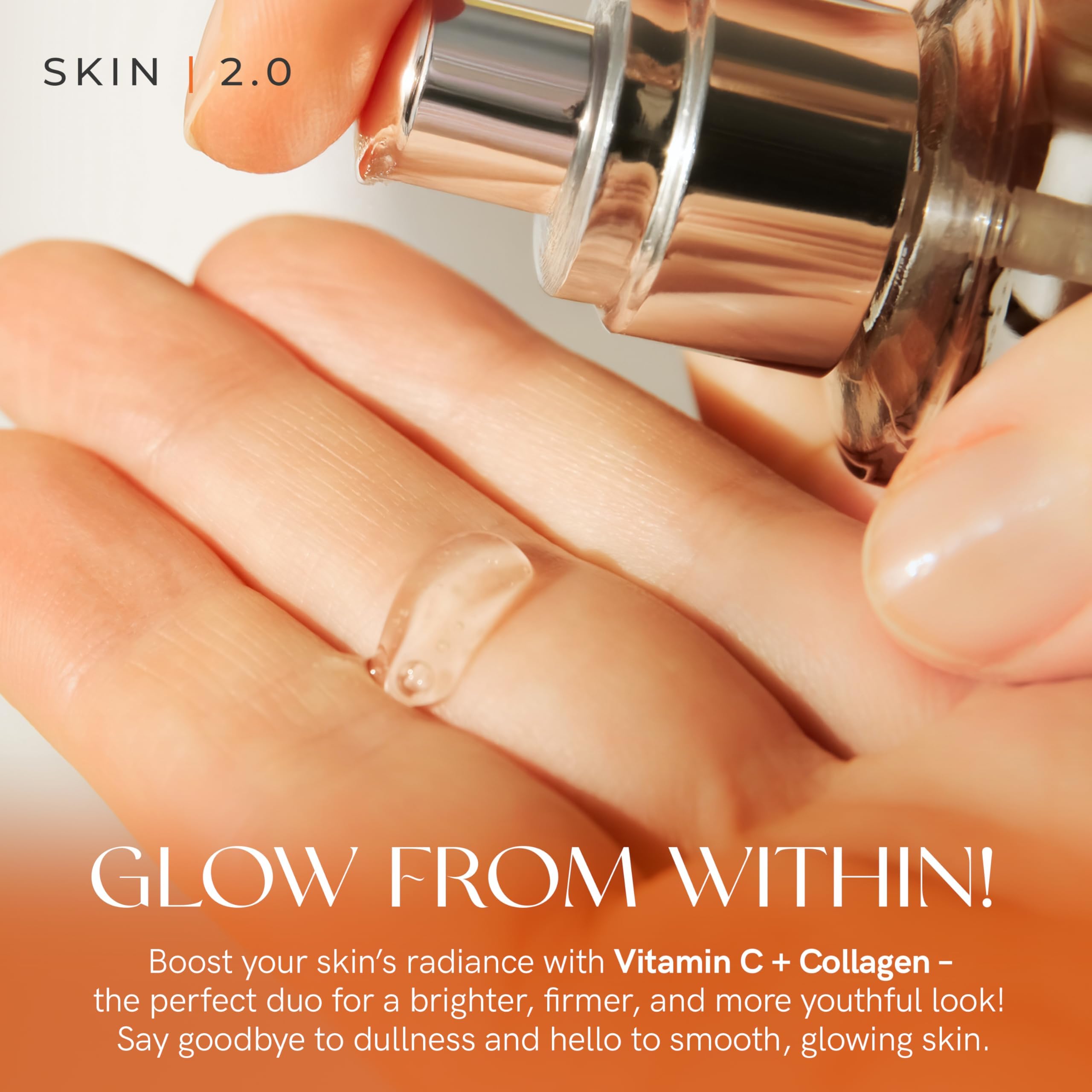 Skin 2.0 Dermatologist-tested label signals trusted skincare quality.
