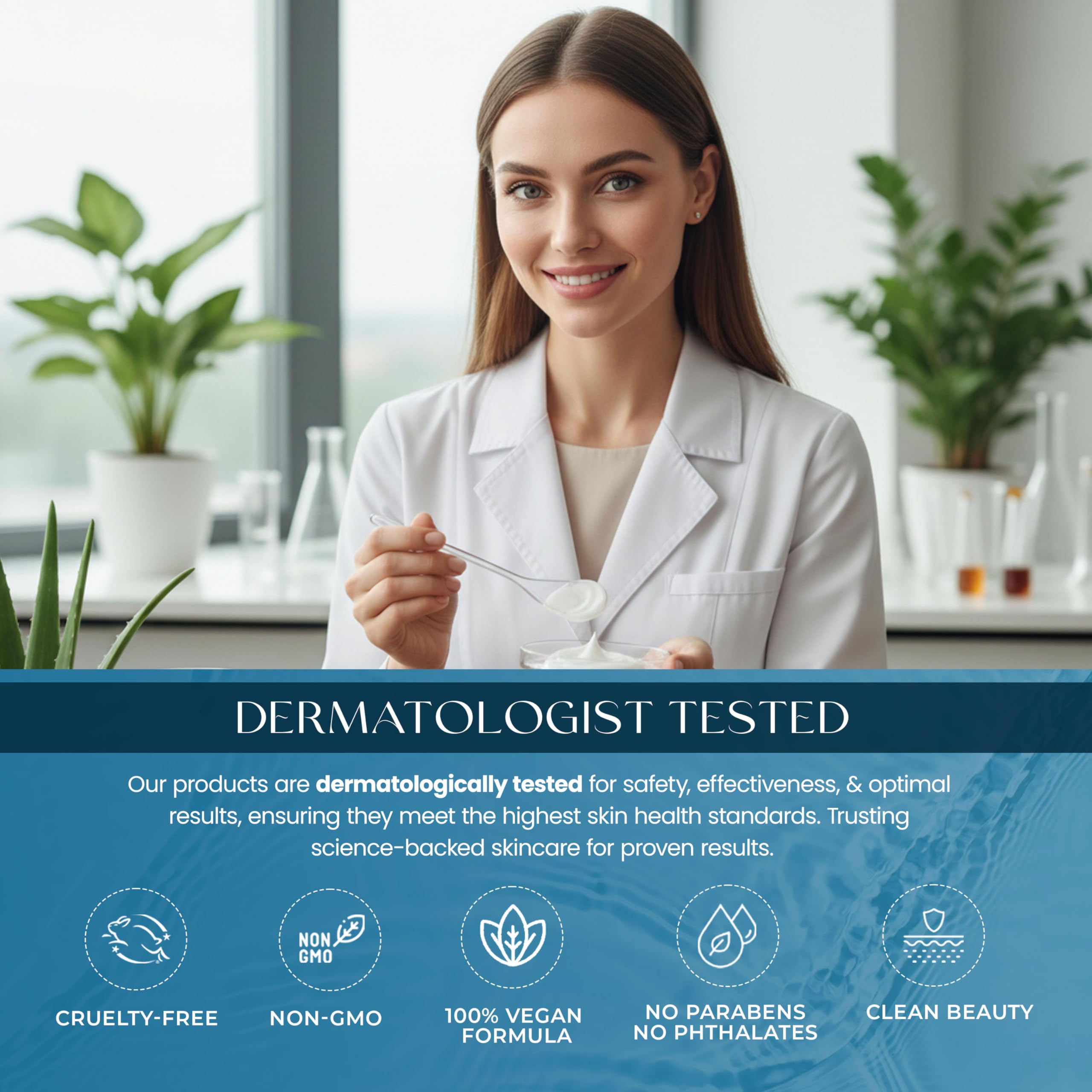 Skin 2.0 dermatologist-tested label signals safe, trusted skincare.