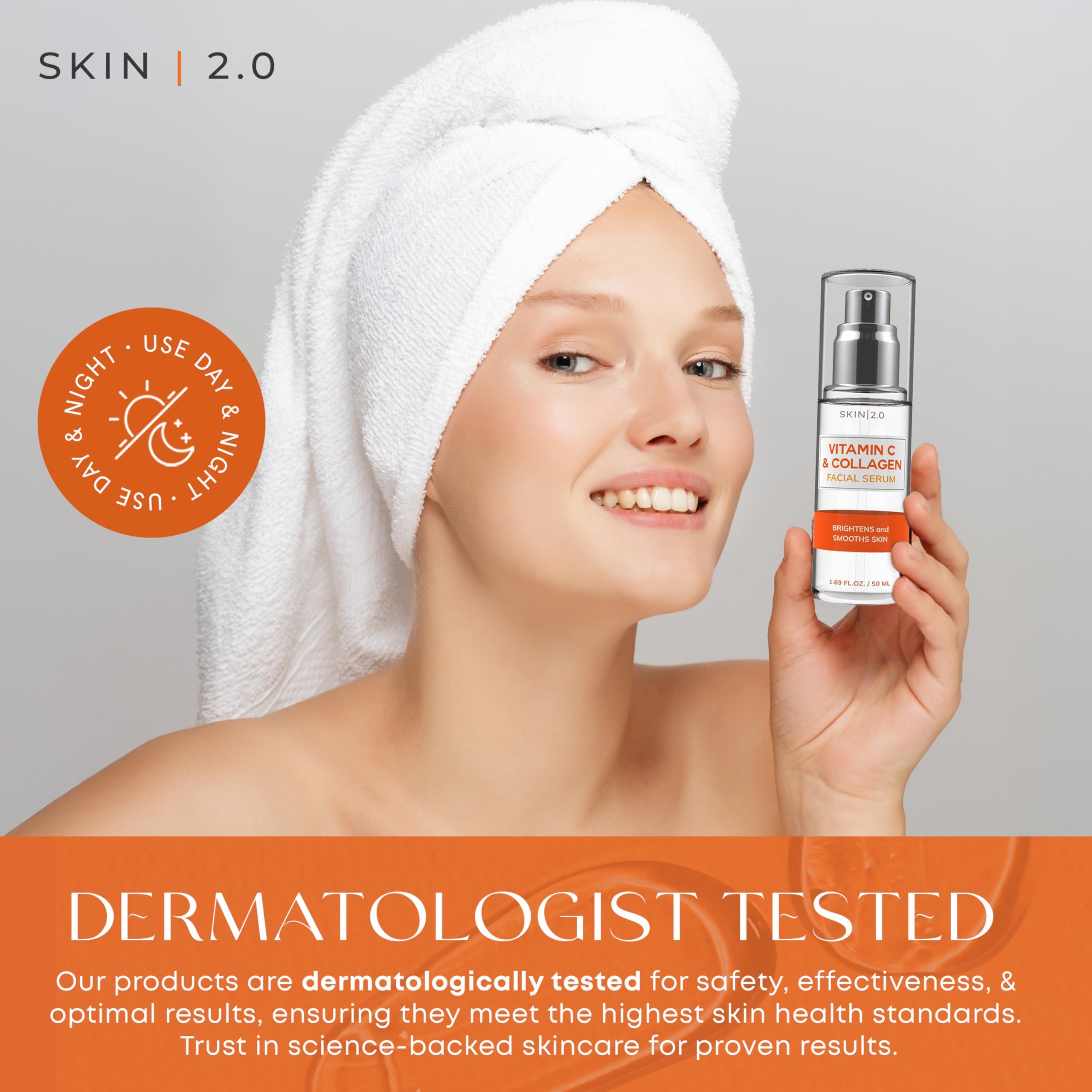 Skin 2.0 Glowing skin after use demonstrates brighter, more even tone.