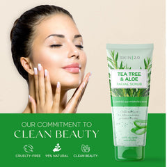 Skin 2.0 Tea Tree & Aloe Scrub packaging front.