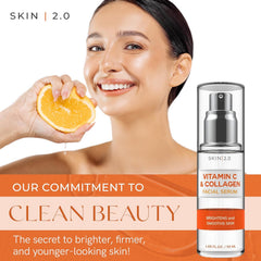 Skin 2.0 Vitamin C Serum dropper dispense demonstrates even application for glow.