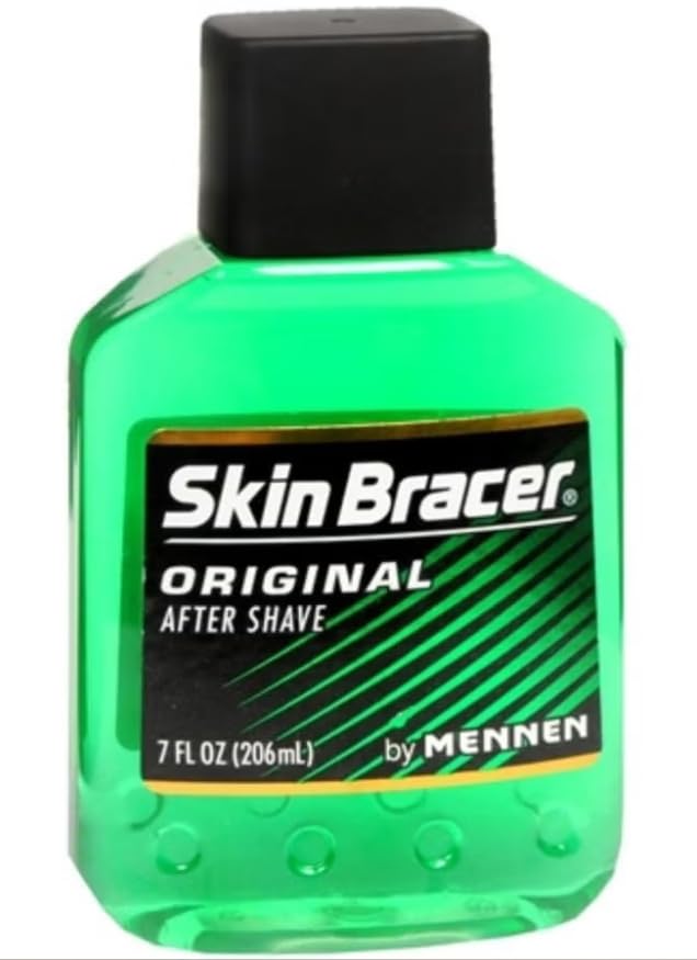 Skin Bracer Original label closeup highlighting the classic masculine scent.