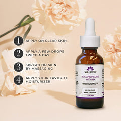 SKIN DEVA hyaluronic acid serum glow demonstrates hydration