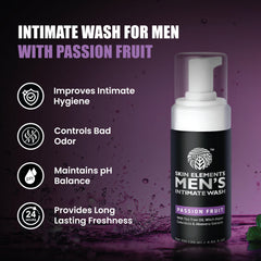 Skin Elements Intimate Wash foaming lather demonstrating gentle cleansing action