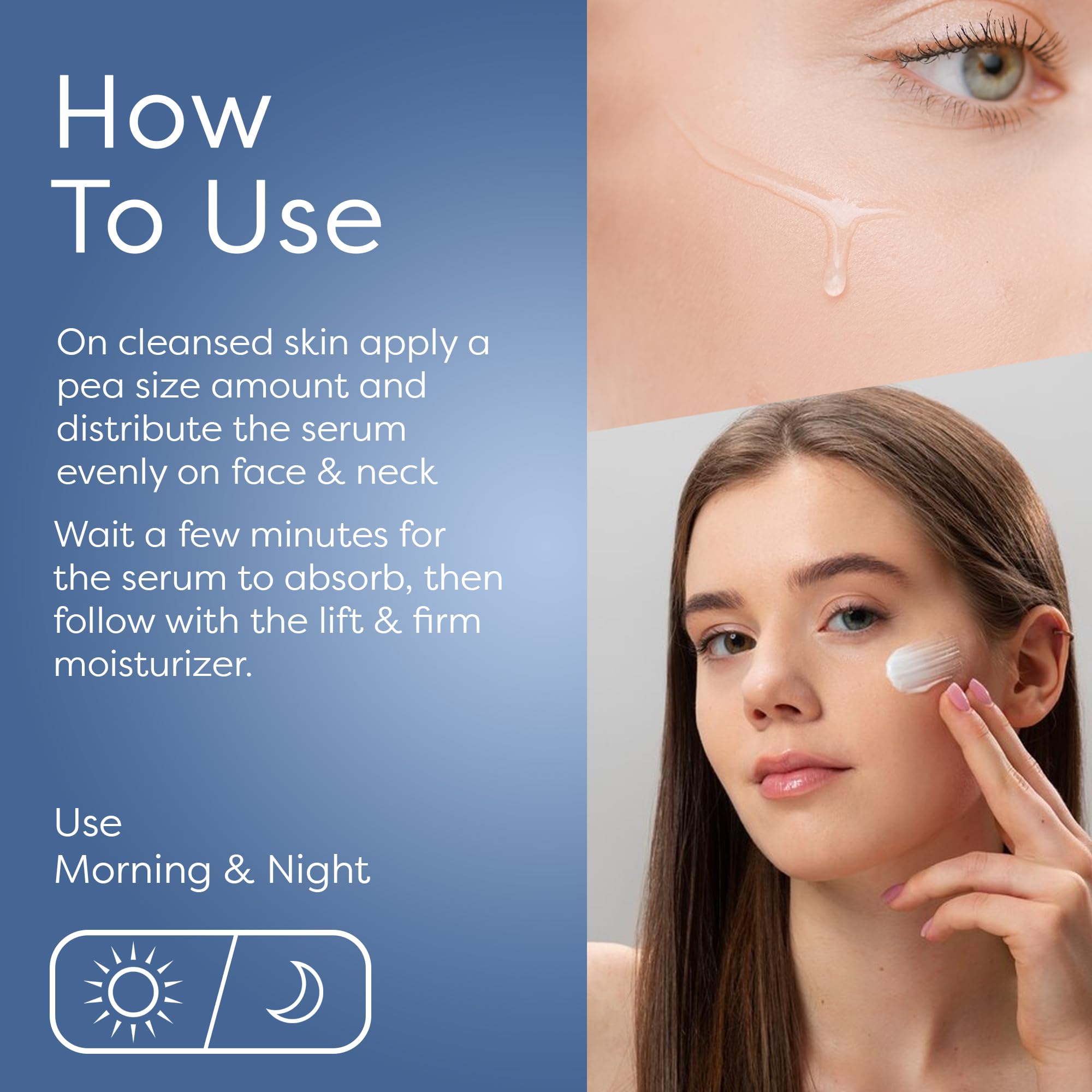 SKIN LAB BY BSL Lift & Firm Serum box and 1 oz bottle signals approachable daily care.