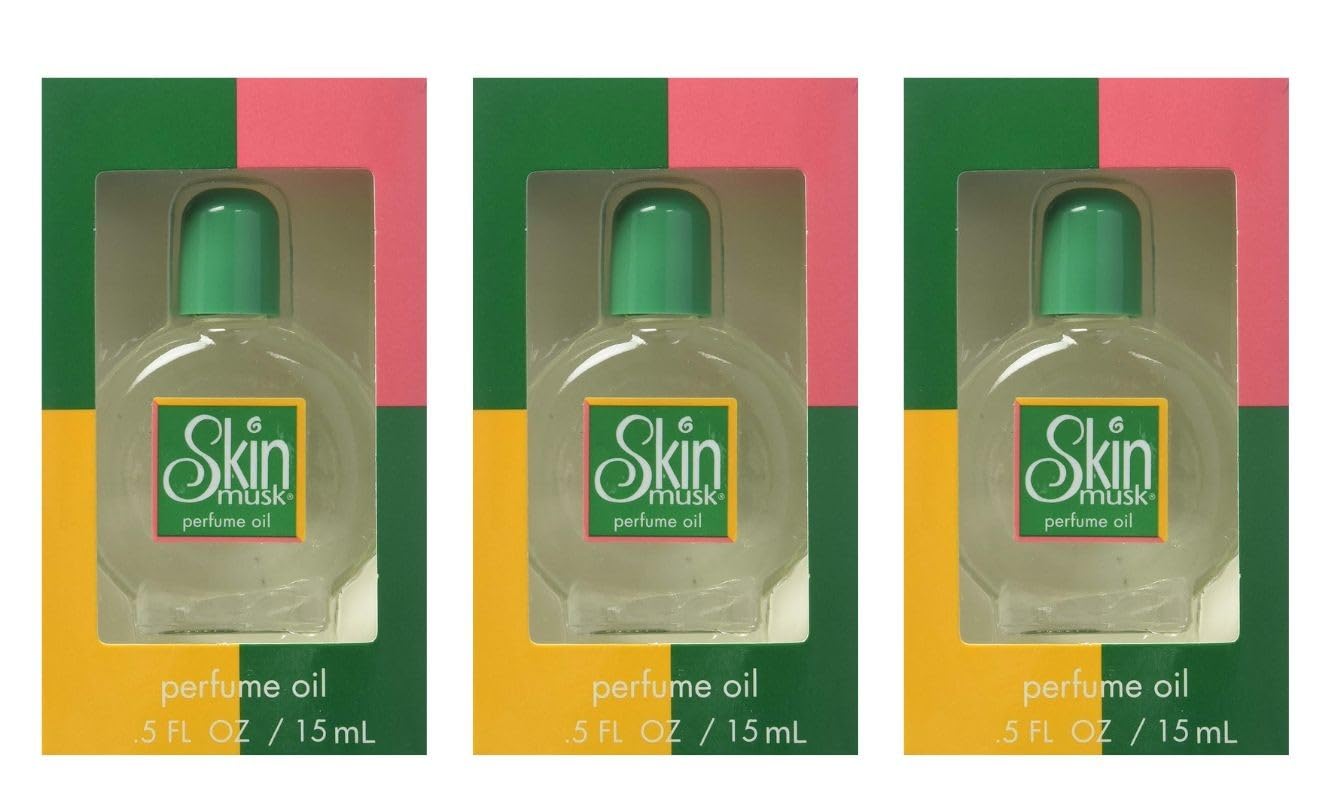 Skin Musk Perfume Oil pack of 3 bottles arranged for display, versatile daily fragrance.