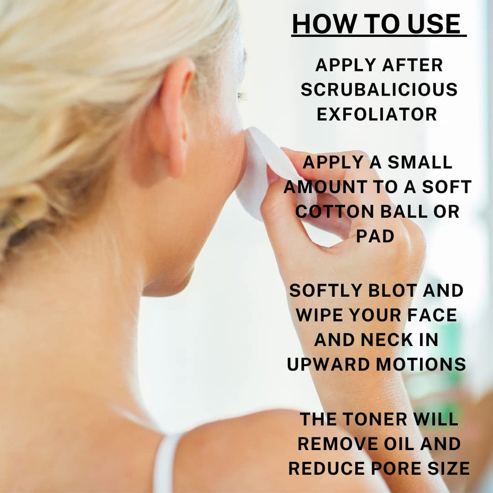 Skin Nation Hydrating Rosewater Toner application pad demonstrates easy daily prep