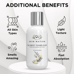 Skin Nation Hydrating Rosewater Toner chamomile flowers convey gentle calm for sensitive skin