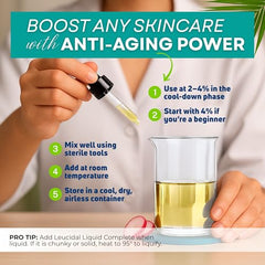 Skin Perfection Leucidal Liquid Complete droplets being whisked for precise DIY formulation.