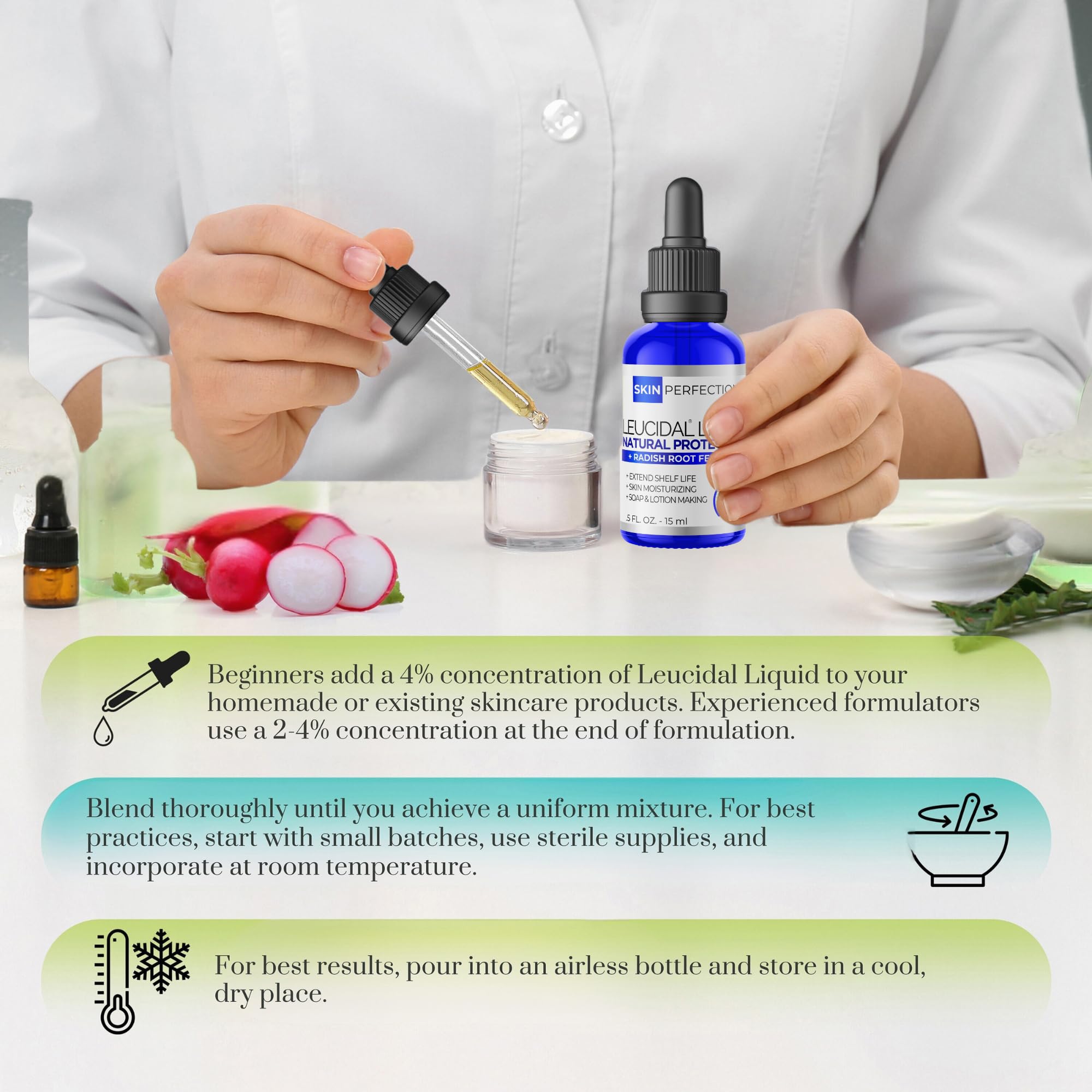 EcoCert label on Skin Perfection Leucidal Liquid indicating natural preservative standard.