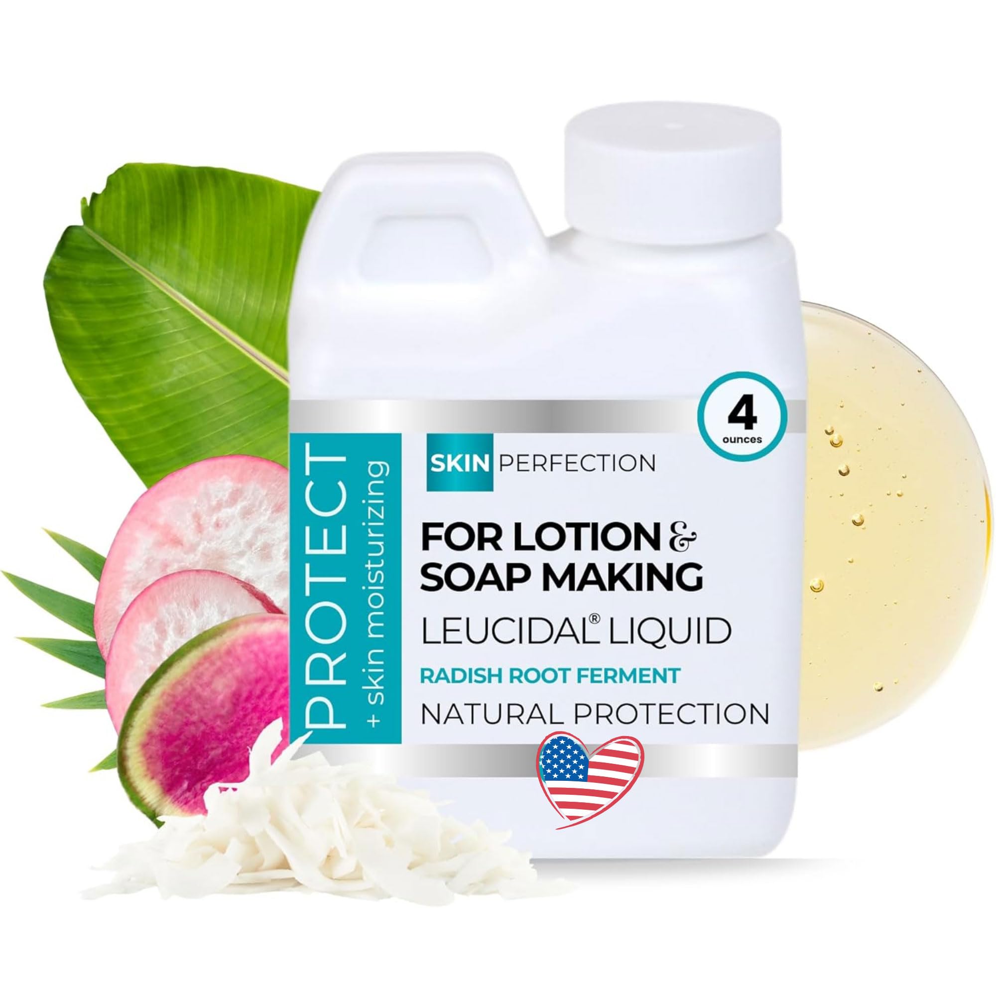 Skin Perfection Leucidal Liquid: frasco-cuatro-onzas para conservar cremas caseras y frescas.