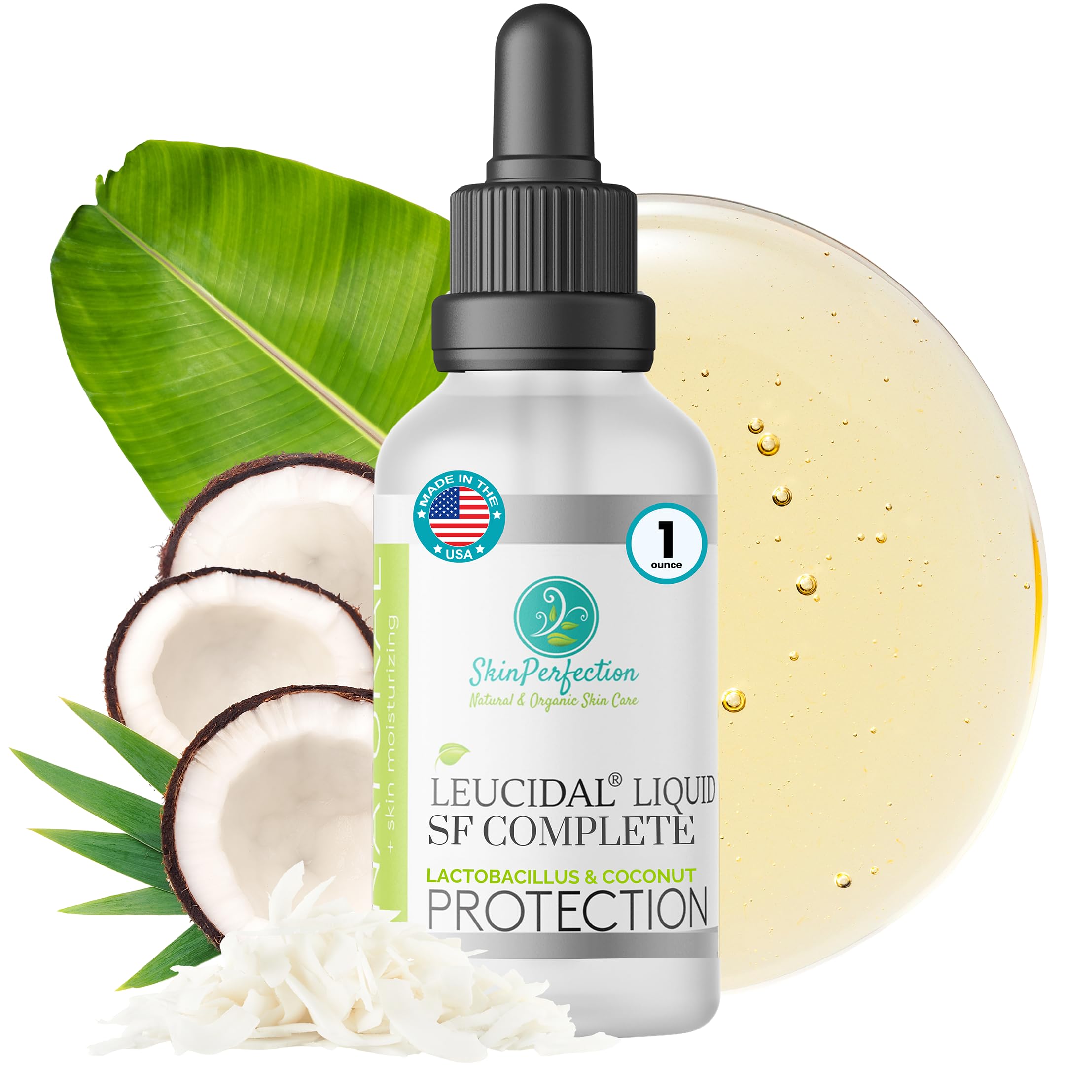 Skin Perfection Leucidal SF Complete bottle demonstrates natural preservation for fresh DIY lotions.