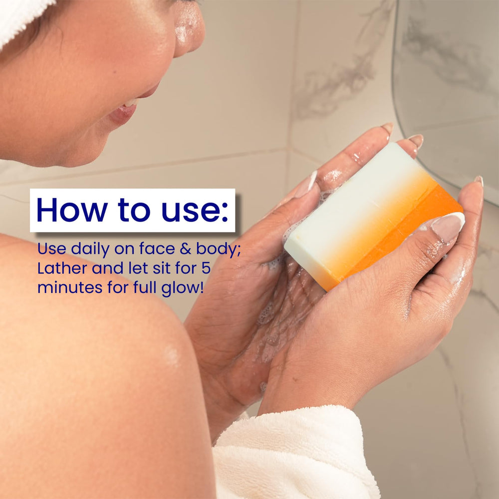 Skin Science glutathione soap bar exfoliation effect reveals brighter, refreshed skin