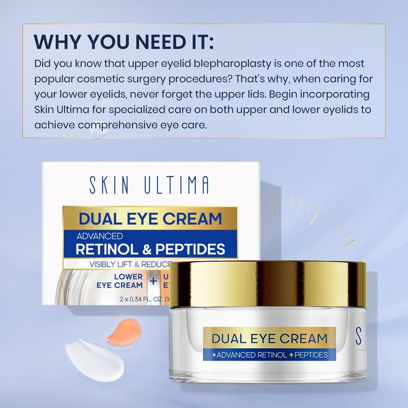 SKIN ULTIMA Dual Eye Cream morning and night use concept.