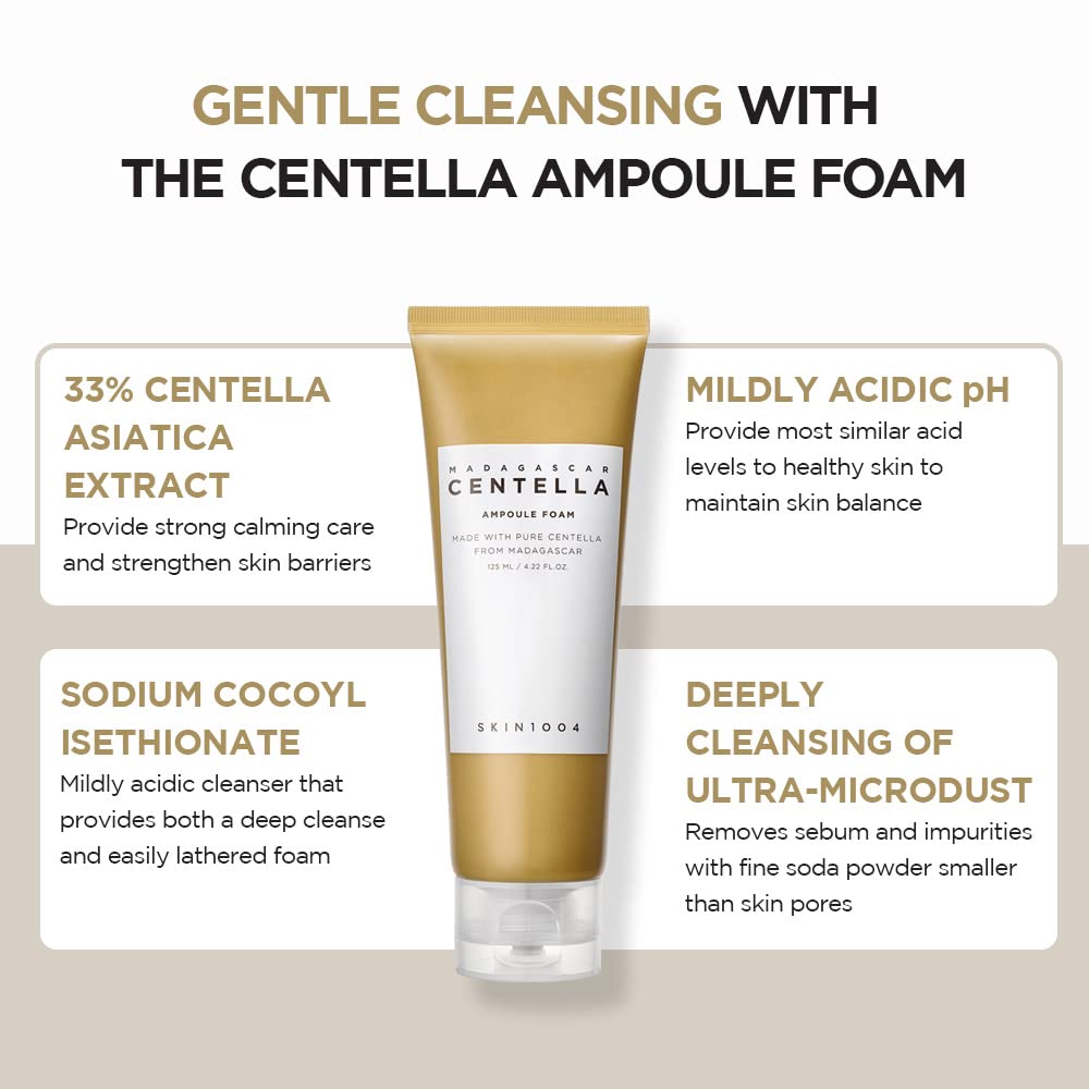 SKIN1004 Centella Ampoule Foam texture suggests hydrating cleanse