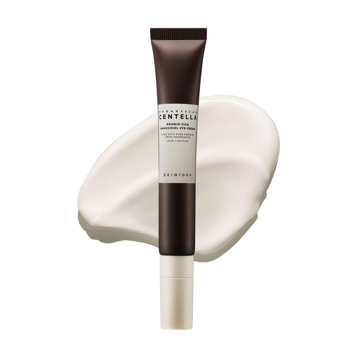 SKIN1004 centella-probio-cica-bakuchiol-eye-cream-tube promotes gentle firming around the eye area.