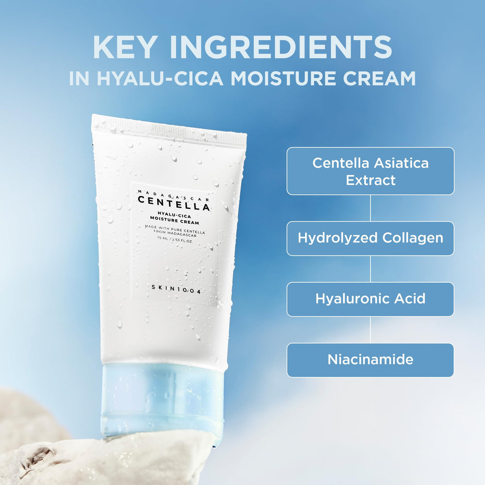 Skin1004 Hyalu-Cica Moisture Cream gel finish on skin feels lightweight and non-sticky.