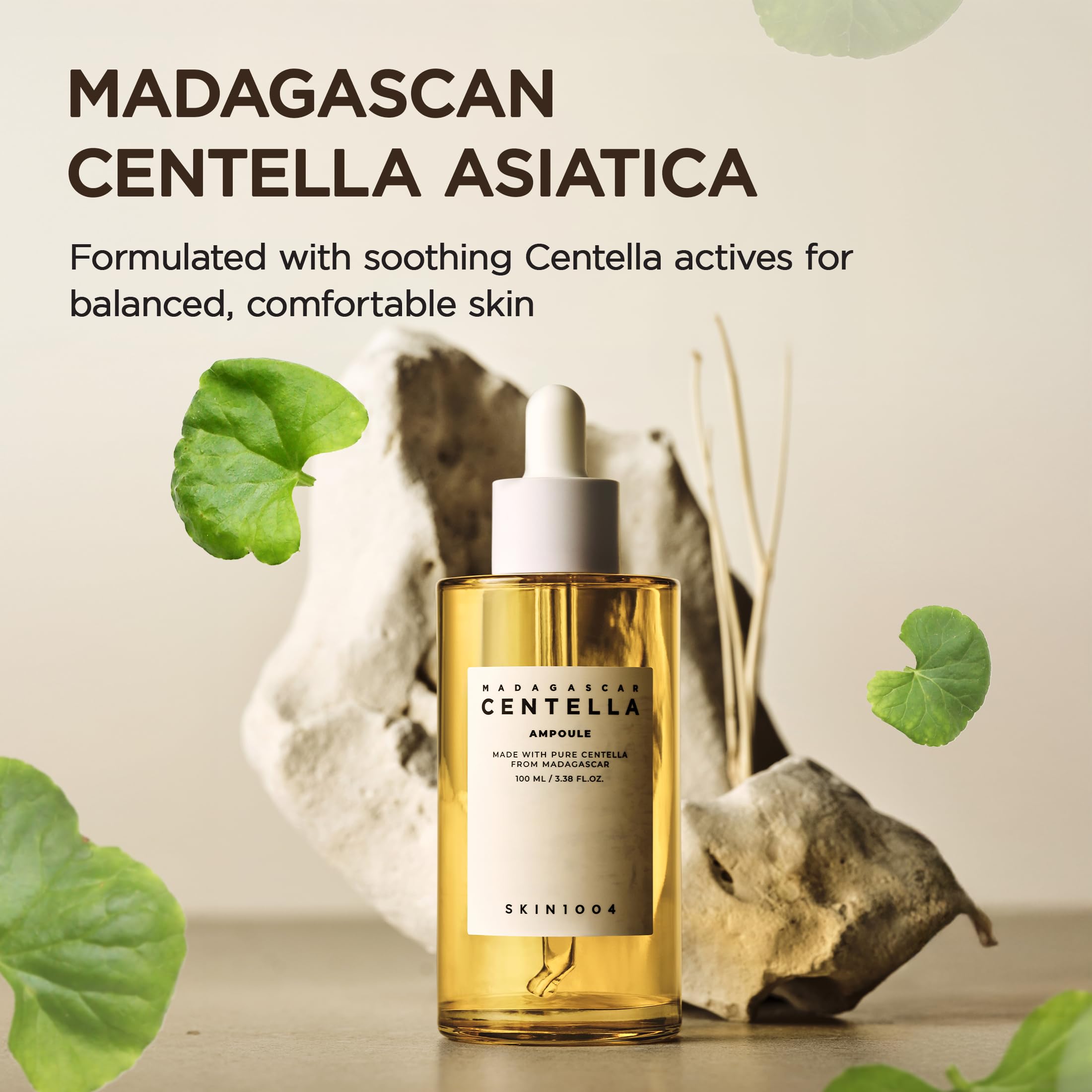 SKIN1004 Madagascar Centella Ampoule application-face demonstrates soothing hydration on skin