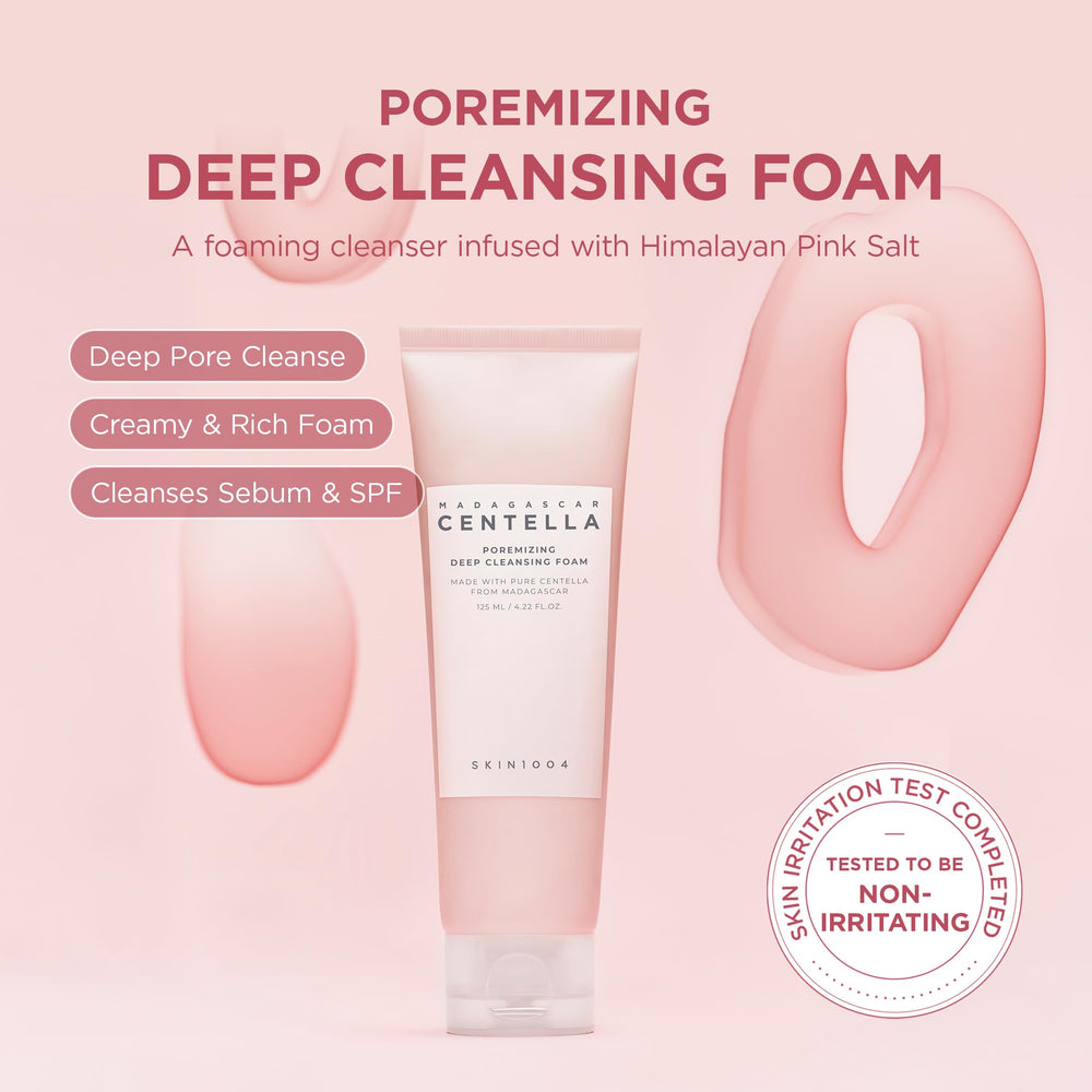 SKIN1004 Madagascar Centella foam lather demonstrating creamy texture for makeup removal.