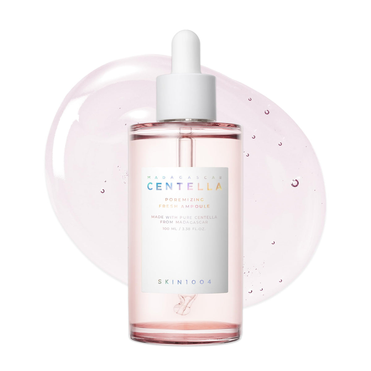 SKIN1004 Madagascar Centella Poremizing Ampoule bottle shows hydrating, pore-balancing action.