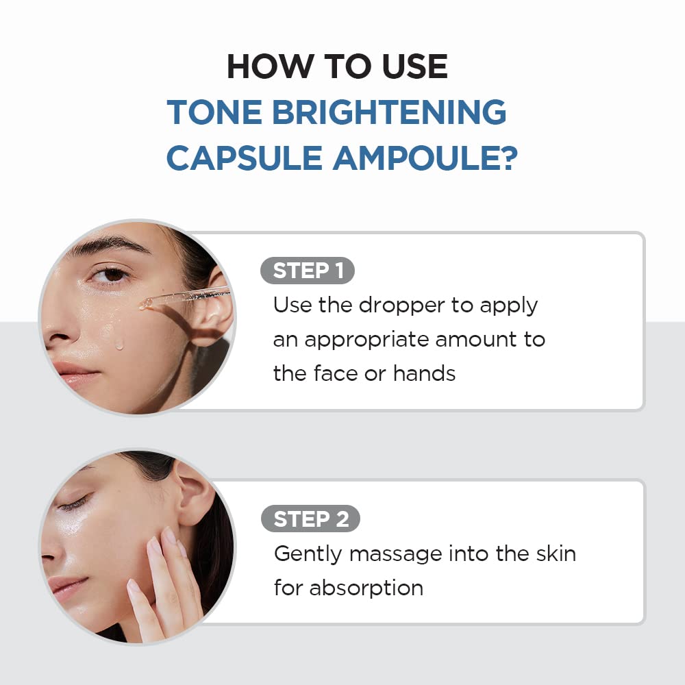 User applying SKIN1004 Madagascar Centella Tone Brightening Capsule Ampoule on their face.