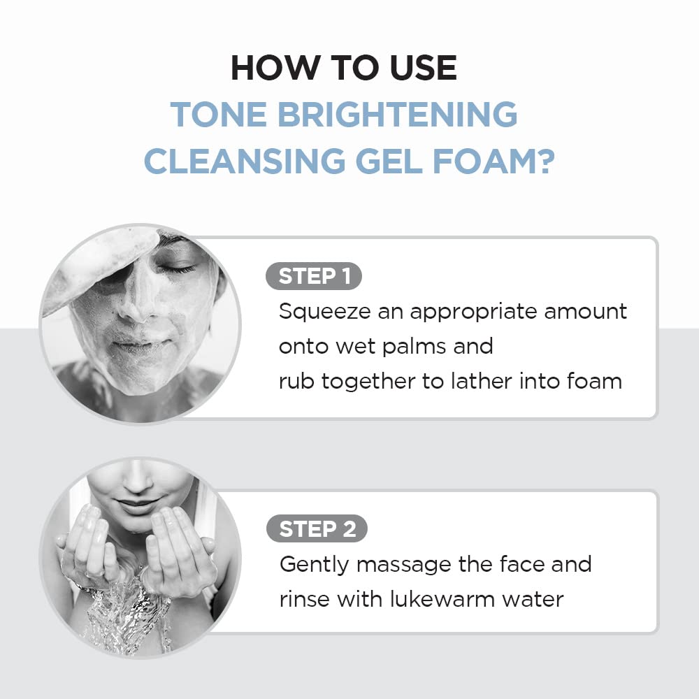 SKIN1004 Madagascar Centella Tone Brightening Cleansing Gel application demonstrates easy foaming with water