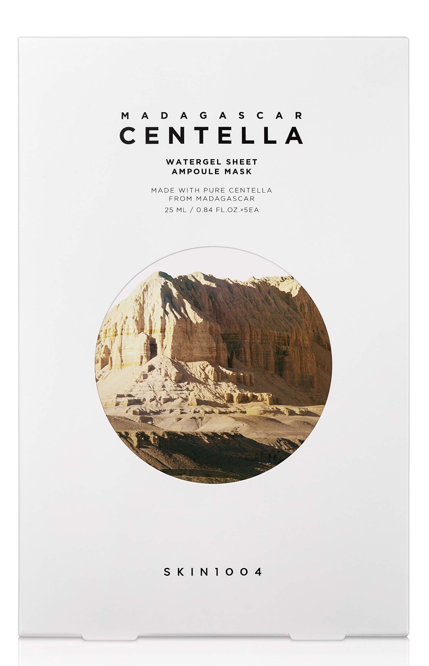 SKIN1004 Madagascar Centella Watergel Sheet Mask box highlights cooling centella infusion for sensitive skin.