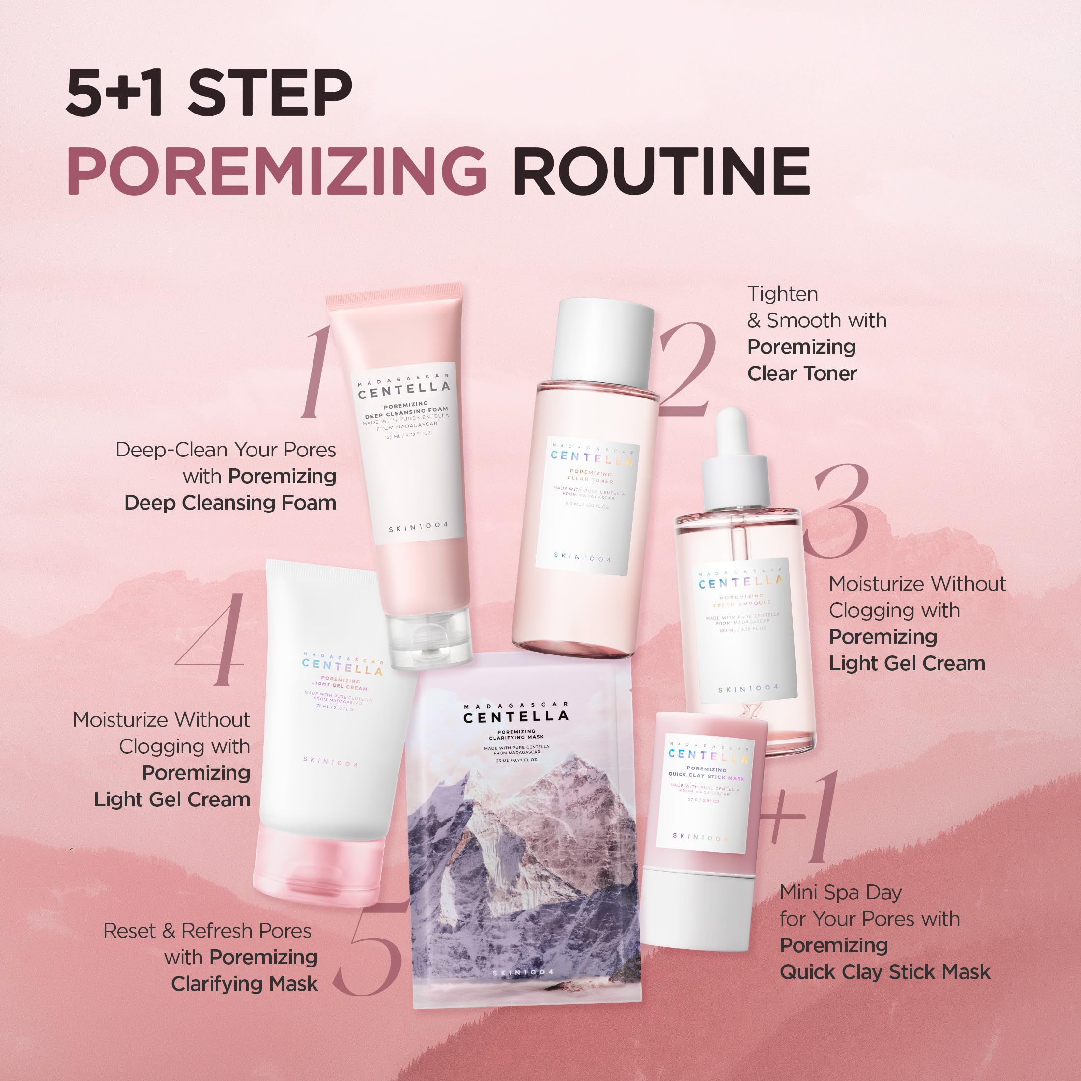 SKIN1004 Madagascar-origin Centella detail emphasizing natural skincare ingredients.