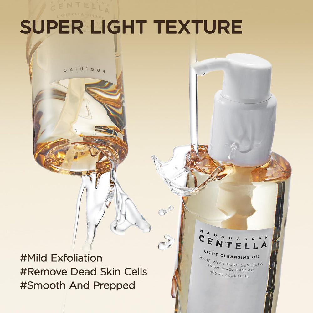 SKIN1004 non-comedogenic formula shown for gentle cleansing.
