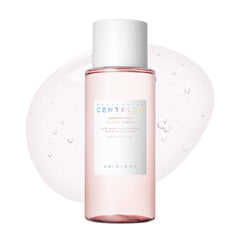 SKIN1004 Poremizing Clear Toner bottle close-up shows balanced skin and shine control.