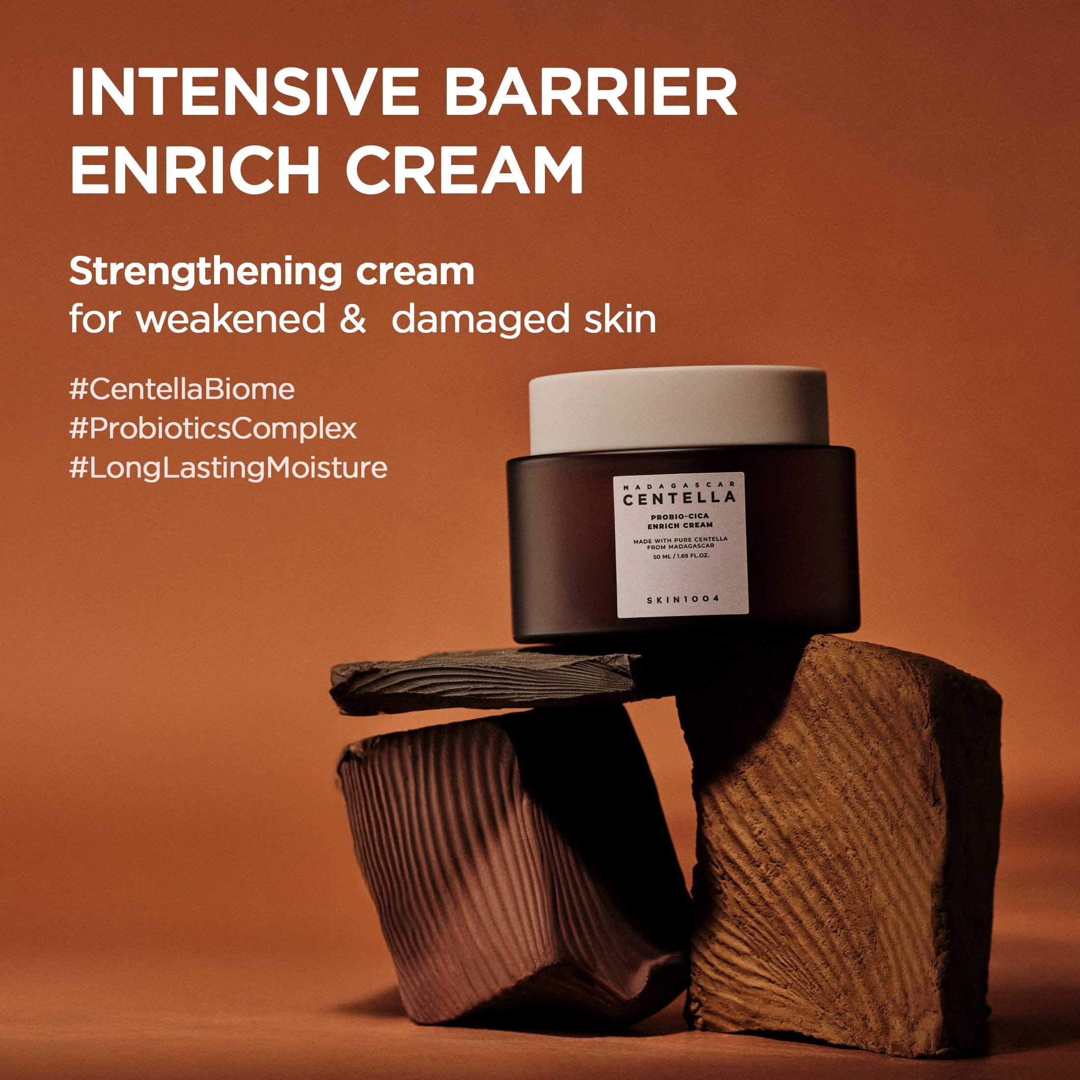 Texture closeup of SKIN1004 Probio Cica Enrich Cream reveals rich hydration