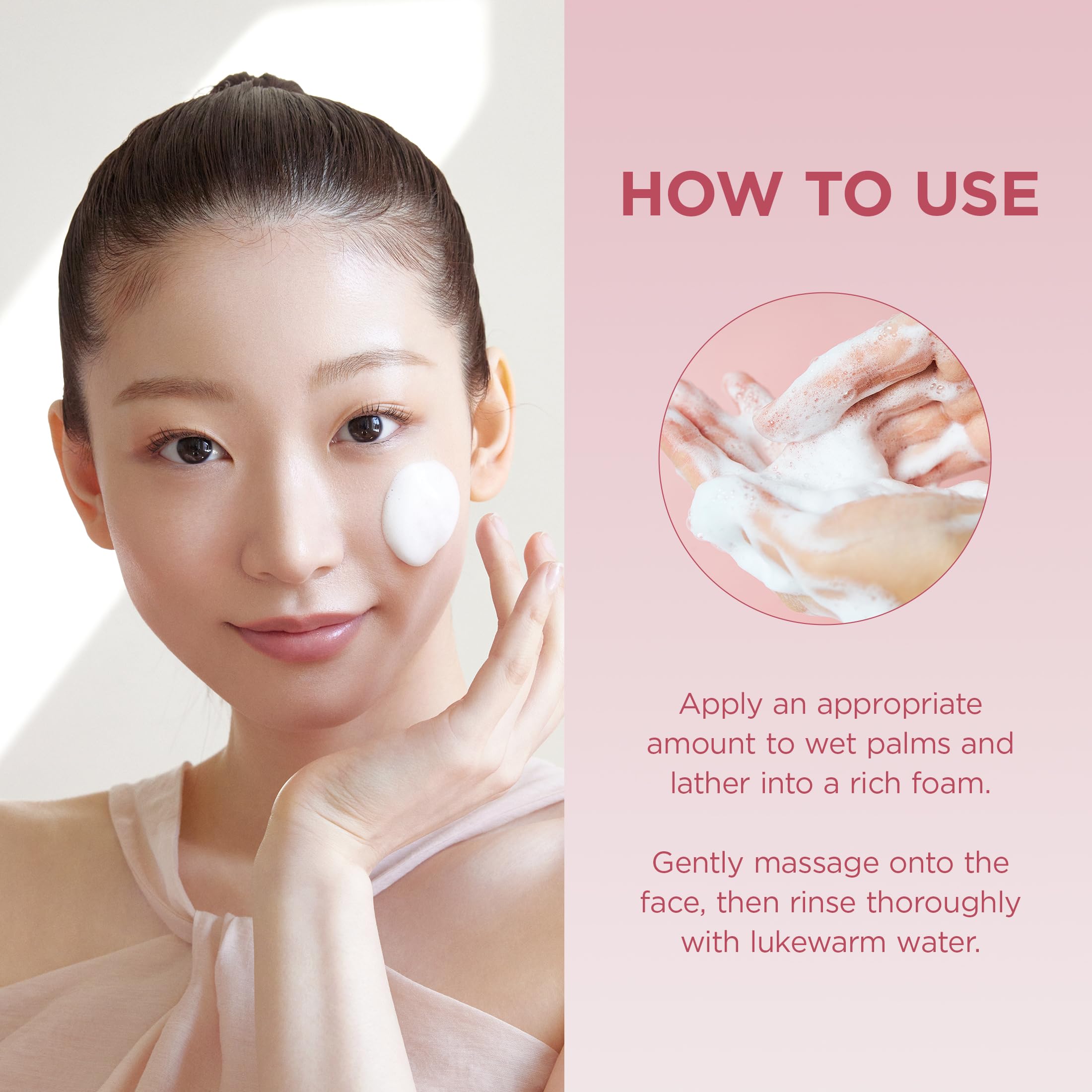 SKIN1004 soft-lather enveloping face for a gentle cleansing experience.