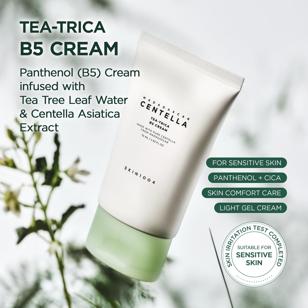 SKIN1004 Tea-Trica B5 Cream jar close-up showing gel texture