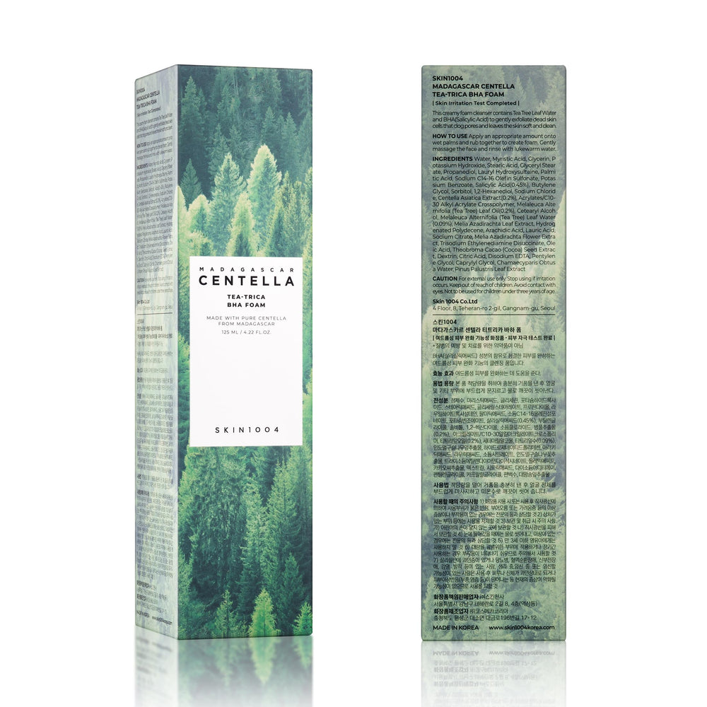 SKIN1004 Tea-Trica Foam-lukewarm-water-rinse promises clean finish with no residue.