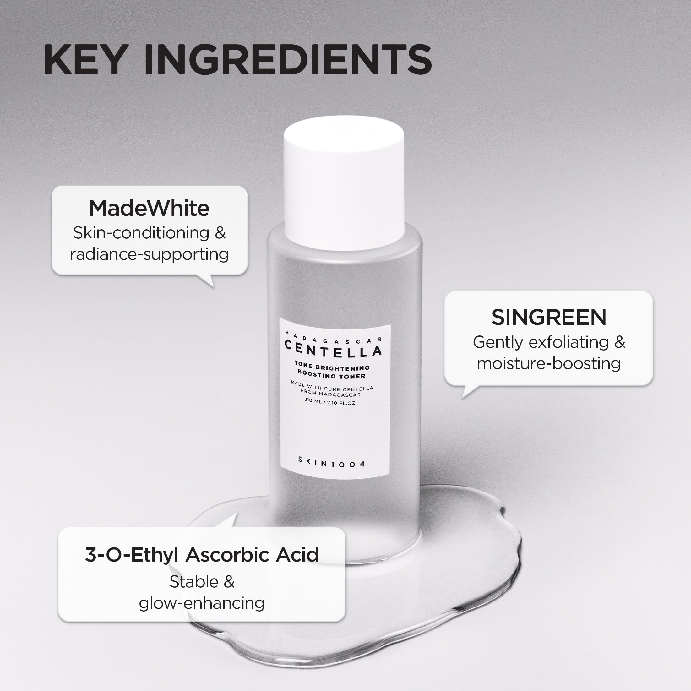 SKIN1004 Tone Glowing toner water-texture close-up, ultralight and refreshing