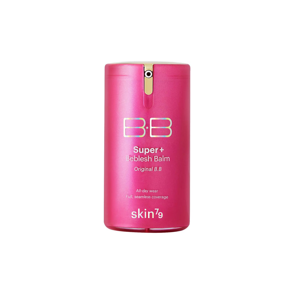 SKIN79 Super Plus Beblesh Balm Pink BB Cream tube close-up with smooth, even coverage.