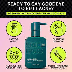 SKINBOSS Anti-Blemish Body Lotion chest-area provides quick-drying, breathable coverage.