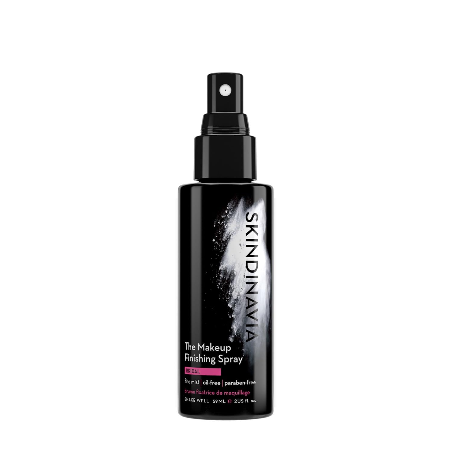 SKINDINAVIA makeup finishing spray bottle for all-day wear and sweat resistance.