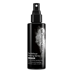 Skindinavia makeup finishing spray bottle delivers oil-control for all-day wear.
