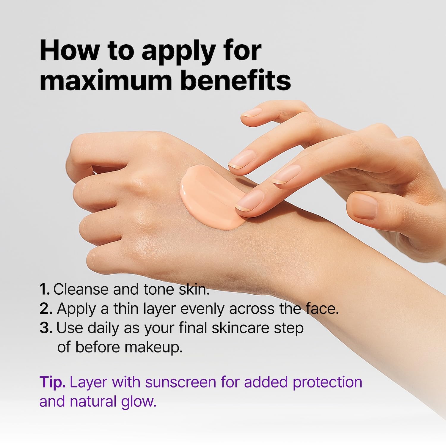 SKINEGO spread closeup reveals silky, fragrance-free texture ideal for sensitive skin