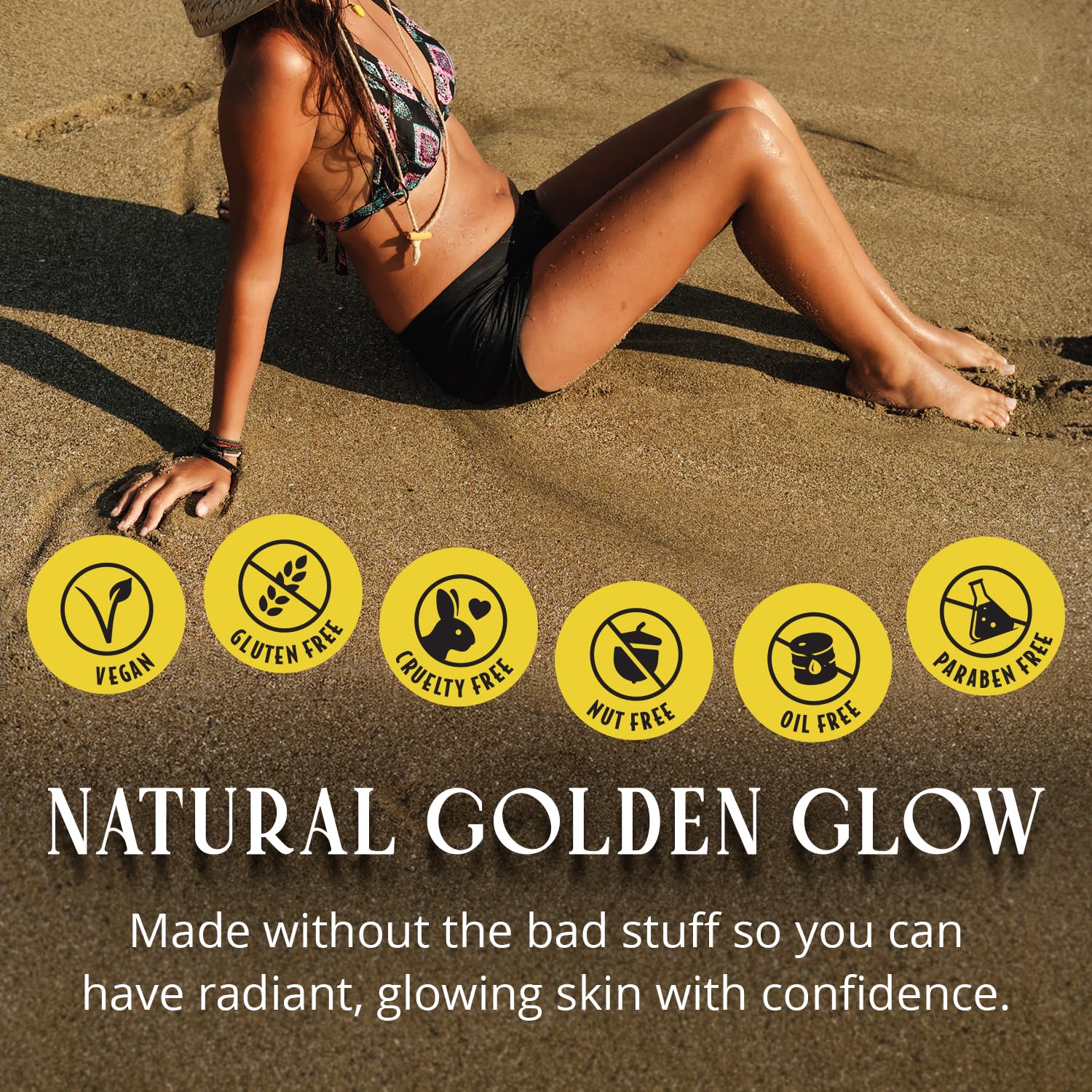 Skinerals extra dark tanner face-application shows precise glow