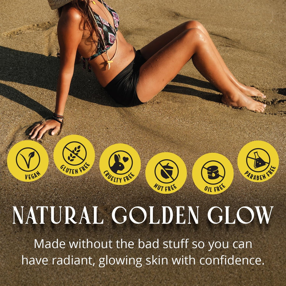 Skinerals extra dark tanner face-application shows precise glow