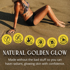 Skinerals extra dark tanner face-application shows precise glow