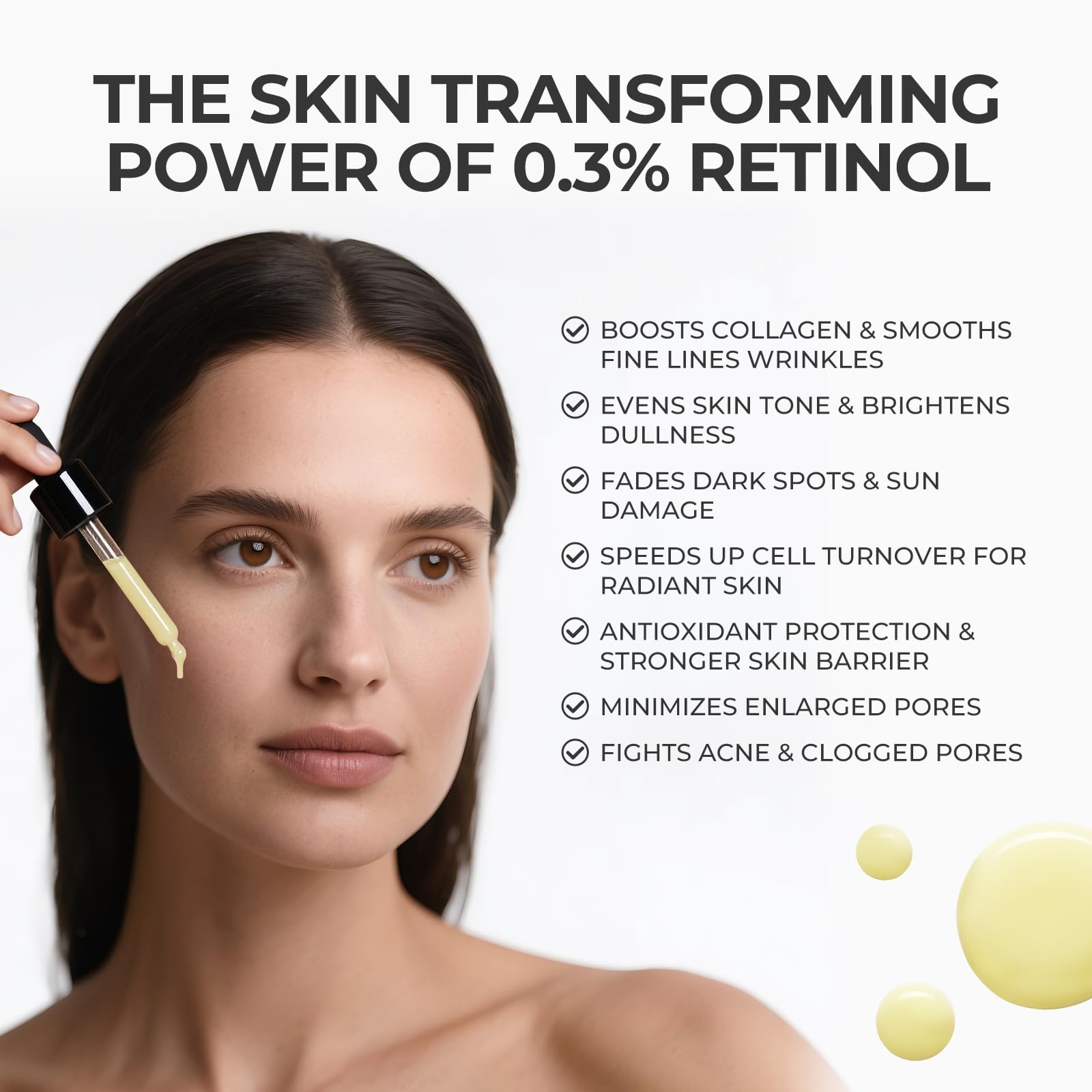 SKINERSE serum pump dispense shows easy daily application and quick absorption.