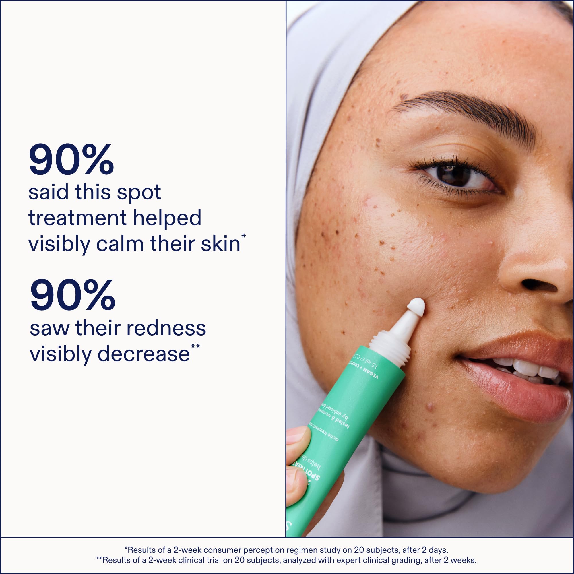 Skinfix 2% BHA Spot Treatment ingredients panel highlights azelaic and salicylic acids.